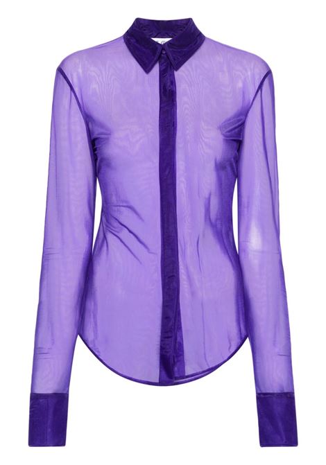 Purple Elton semi-sheer blouse - women